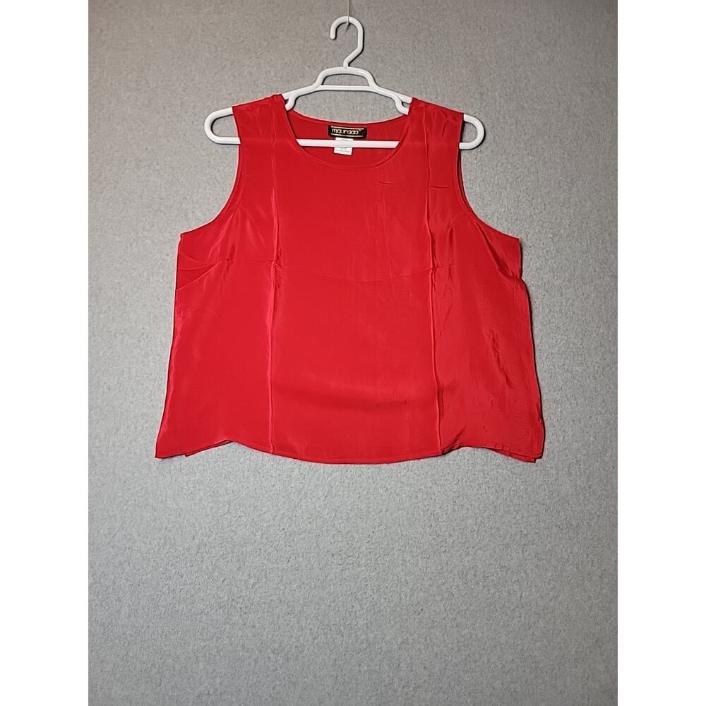 Maurada 100% Silk Red Crepe De Chine Career Tank Women's Plus 1X